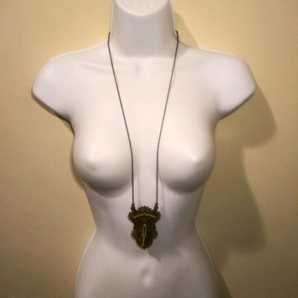 3/$18 Steampunk Hand Crafted Wooden Clockwork Style Pendant Necklace